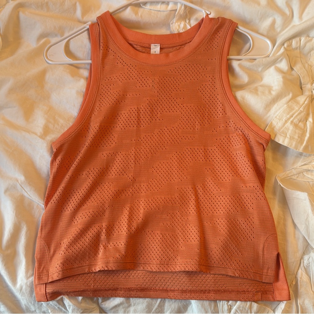Lululemon Athletica Orange Crop Tank Top